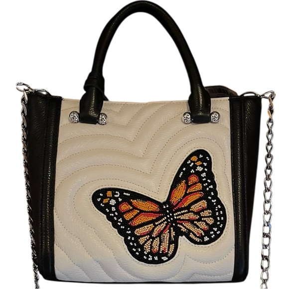 Brighton Beaded Monarch Dreams Butterfly Embroidered Handbag - Picture 1 of 5